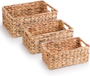 Hot Sale 2026 Water Hyacinth <b>Basket</b> Eco-Friendly <b>Rectangle</b> Home Decoration Laundry Clothes <b>Storage</b> Organization OEM Accepted - Product Image 4