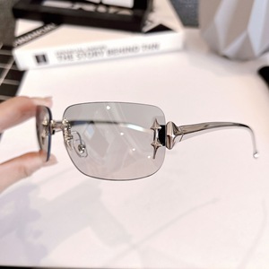 Gafas de Sol Retro Ovaladas sin Montura, Estilo Euroamericano, Unisex, Lentes de PC de Lujo, Protección UV400 - Product Image 3