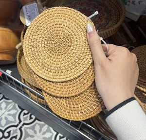Natural Rattan Drink Coaster Rattan <b>Placemat</b> from Vietnam Handmade <b>Woven</b> <b>Placemat</b> for Table Setting Restaurants Hotels and Event - Product Image 1