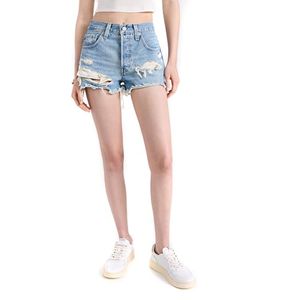 Bermuda taille haute original pour femme 501 été essentiel respirant et lavé avec décoration de boutons - Product Image 2