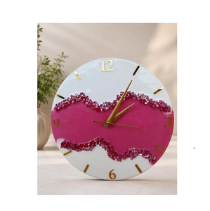 New Round Resin <b>Digital</b> Wall <b>Clock</b> with Quartz Movement Modern Design Needle Display Unique Color and Two-piece Combination - Product Image 3