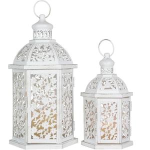 Lanterne à bougie noire avec revêtement en poudre, motif découpé en métal doré avec logo personnalisé, pour la décoration de piscine, salon, restaurant, mariage - Product Image 5