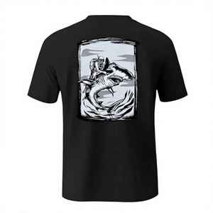 Chemise de pêche noire à manches longues pour homme avec dos uni, respirante, coupe ample, taille adulte, UPF 50, séchage rapide - Product Image 3