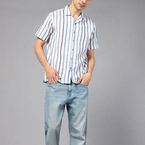 Chemises décontractées pour hommes à col cubain personnalisables avec étiquette privée, meilleur matériau avec fermeture à boutons en corne - Product Image 6