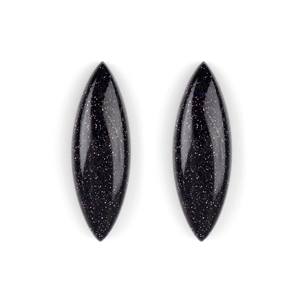 Top qualité naturel galaxie bleu grès 10x30mm Long Marquise dos plat calibré Cabochon pierre précieuse en vrac pour la fabrication de bijoux - Product Image 1