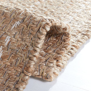 Alfombra de área moderna tejida a mano Kevin algodón de fibra natural/yute en gris/beige hecha a mano para estilo y comodidad - Product Image 6