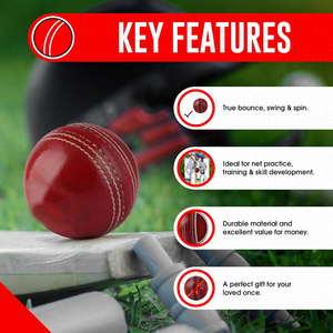 <b>Top</b> Grade Alum Tanned Leather Cricket Balls Professional Hand Stitched Red Color Match Balls for Test T20 Tournaments - Product Image 5