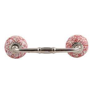Poignée de commode en vrac fait à la main en céramique rouge feuille pont en gros armoire poignées Lot Vintage tiroir armoire porte tirer - Product Image 3