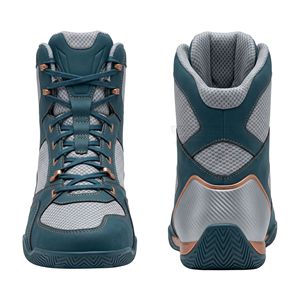 Bottes de boxe montantes noires charbon, chaussures de lutte, chaussures de combat à lacets, pour entraînement, gym, sparring, ring, avec soutien de la cheville, pour hommes - Product Image 5