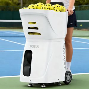 Machine de service de pickleball portable PP-Smart Pro, contrôlée par application, capacité de 80 balles, vitesse de 20-120 km/h, service à rotation interne - Product Image 5
