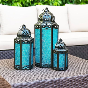 Colección Blue Lantern, Portavelas Decorativos para Exteriores, Grandiosidad Artística - Product Image 1