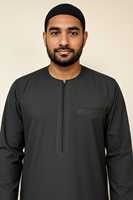 Robe Omani Modeste pour Hommes, Thobe en Coton Doux, Broderie Islamique en Polyester, Manches Longues pour l'Été, l'Hiver, l'Automne, Ensemble Élégant Style Saoudien