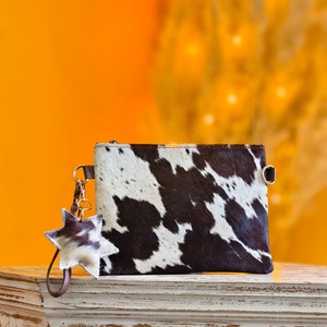 2026 New Arrival Western Style 100% Genuine <b>Leather</b> Sling Evening Bag Animal Printed Sling <b>Pouch</b> Hand <b>Tooled</b> Hair Fur Sling Bags - Product Image 6