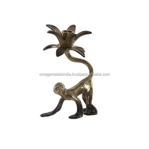Antique Design Metal Candle Stand Home Decorative <b>Monkey</b> Candle Pillar Holder for Weddings and Home Decor - Product Image 3