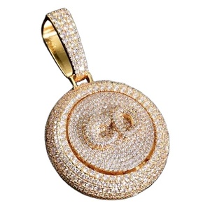 Moissanite 925 colgante de plata esterlina Hip Hop colgante personalizado Moissanite colgante regalo para otros - Product Image 1