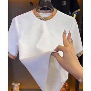 เสื้อยืดผู้ชายแบบขายส่งสั่งทำได้ตามต้องการ เสื้อยืดเปล่าพื้นฐาน ผ้าโพลีเอสเตอร์ผสมคอตตอน เสื้อยืดแขนสั้นผู้ชายแฟชั่น - Product Image 2