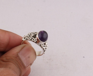 Wholesale Natural Amethyst Cabochon <b>Ring</b> <b>925</b> Sterling <b>Silver</b> Vintage Statement <b>Rings</b> Handmade Semi Precious Gemstone Jewelry for - Product Image 2