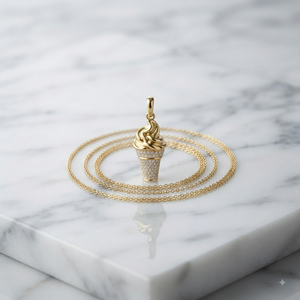 Trendy Stylish Hip Hop <b>Toddlers</b> Jewelry 10K Gold Iced Custom Softy Ice Cream Moissanite Diamond Fine Pendants Charms Necklaces - Product Image 3