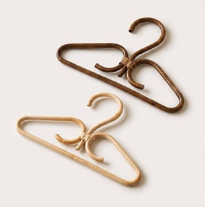 Wooden garment hangers accessory for clothes <b>displaying</b> decorative rattan children clothing hanger - Product Image 4