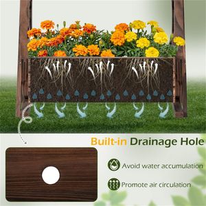 Fioriera Decorativa Verticale a 2 Livelli con Finitura Bruciata e Ruote, per Composizioni Stagionali Esterne e Matrimoni - Product Image 6