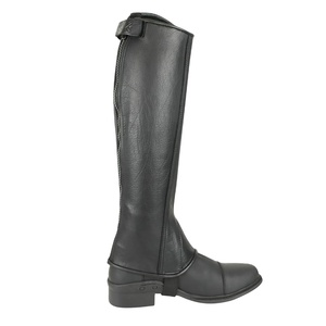 Bottes d'équitation hautes en cuir véritable pour femmes, avec fermeture éclair, pour l'équitation anglaise, western, cowboy et motard - Product Image 5