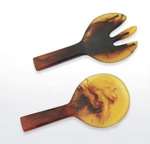 Juego de cucharas de resina artesanales – Juego de cucharas para servir ensalada hechas a mano y ecológicas para la mesa, al mejor precio en India - Product Image 3