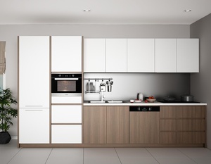 Modern <b>Wall</b>-Mounted Kitchen <b>Cabinets</b> Eco-Friendly Durable Particle Board MDF Plywood 5 Drawers <b>Metal</b> Handles for Apartment Use - Product Image 2