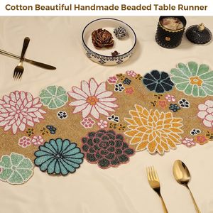 Camino de Mesa Bordado con Flores Multicolores de Estilo Bohemio para Decoración del Hogar - Product Image 5