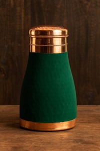 Bouteille d'eau isotherme 100 % cuivre pur, anti-fuite, avec capteur de température, bienfaits ayurvédiques, sans soudure - Product Image 6