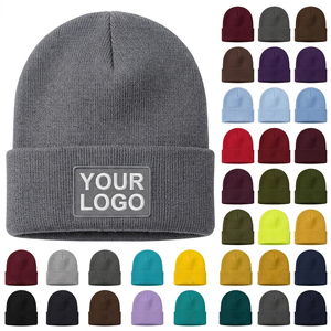 Wholesale OEM Rib Knit <b>Beanie</b> <b>Wool</b> <b>Beanie</b> With Custom Jacquard Knit <b>Beanie</b> Hats For US Streetwear Brands - Product Image 1