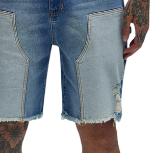 Pantalones Cortos de Mezclilla para Hombre, Estilo Vintage, Lavados, con Parches, Desgastados, con Dobladillo Deshilachado, Casuales, de Verano, hasta la Rodilla, Cinco Bolsillos, Estilo Urbano, de Secado Rápido - Product Image 5