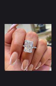 Bague de fiançailles pour femme en diamant rond taille radiant, argent sterling, certifiée IGI - Product Image 5