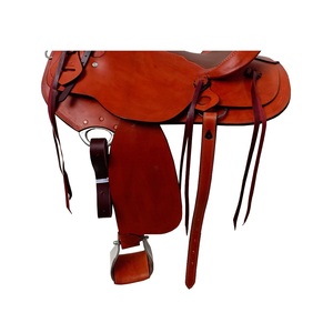Western Tan Leather Plastic <b>Tree</b> Horse Saddle Padded Hard Seat Latigo Straps Tack Set 10"-18" Indian Manufacturer - Product Image 3