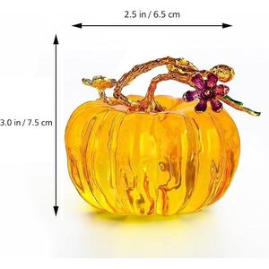 2.5 \ "figurina di zucca di vetro da collezione di Halloween ringraziamento fermacarte raccolto autunnale zucca forniture per le vacanze di casa - Product Image 3