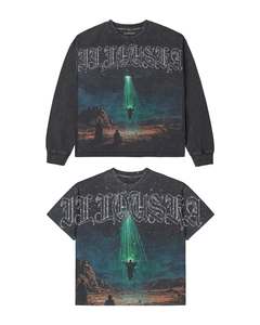 Última moda americana de ropa urbana 2026: Sudaderas con capucha lavadas con pedrería y camisetas holgadas de gran gramaje 3230 GSM - Product Image 4