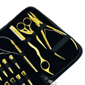 Kit professionnel de pinces à extensions de cheveux en acier inoxydable avec aiguille à boucle et outils à crochet pour l'application d'extensions de cheveux - Product Image 3