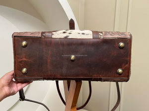 Vente chaude Western Cuir Duffel En Cuir Véritable Duffel Peau De Vache Sud-Ouest Weekender Duffle Weekender Voyage Duffel - Product Image 5