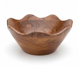 Tazón de madera natural para cocina, tazón para ensalada de frutas, contenedor de alimentos para el hogar y restaurantes - Product Image 3