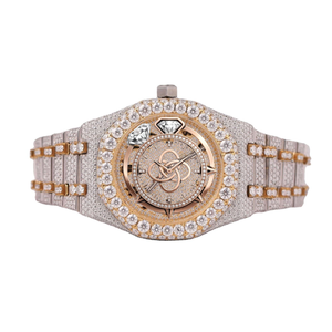 Luxury <b>Automatic</b> Moissanite Diamond Watch Men Full VVS Stone Stainless Steel Watch - Product Image 1