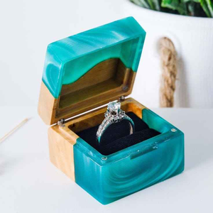 Boîte à bague double teinte unique, faite à la main, pour demande en mariage, mariage, vente en gros - Product Image 5