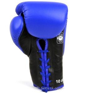 Guantes de Boxeo Gemelos Azules y Negros de Alta Calidad, 100% Cuero Genuino, Equipo de Entrenamiento, Sparring, MMA, Kickboxing - Product Image 4