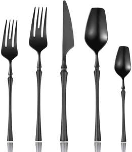 Ensembles de couverts jetables écologiques modernes en métal argenté (couteau, cuillère, fourchette) pour mariages, vente en gros - Product Image 2