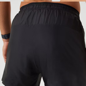 Pantalones Cortos Deportivos Negros de Secado Rápido para Hombre, con Cintura Elástica, Color Sólido, Tejido de Tela, Corte Corto - Product Image 3