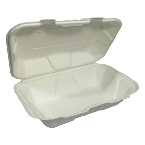 Taiwan 9*6 inch Biodegradable Clamshell Container PFAS Free 30g, L*W*D:320*230*50mm Factory made 100% biodegradable - Product Image 1