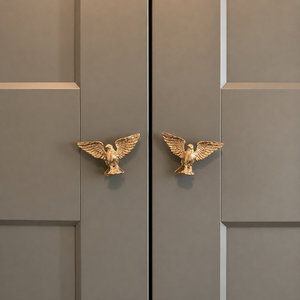 Handcrafted Solid Brass Eagle <b>Cabinet</b> <b>Knob</b> <b>Gold</b> Finish Decorative Drawer Pull Wardrobe Door Furniture Handle Bird Design - Product Image 1