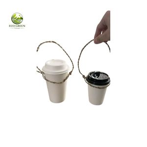 Tasses et soucoupes réutilisables en jonc de mer tressé naturel, design bohème, écologiques, pour cadeaux d'affaires - Vente en gros - Product Image 4