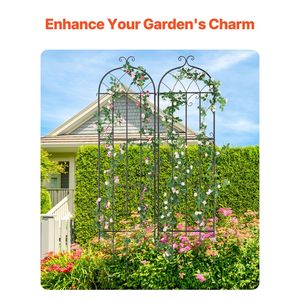 Traliccio da Giardino in Metallo Antiruggine 87 x 20 Pollici, Traliccio per Rose Rampicanti da Esterno, Confezione da 2 Tralicci per Piante Rampicanti - Product Image 3