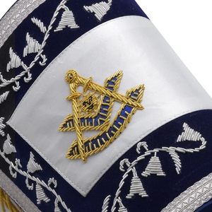 Manchettes Maçonniques Premium Blue Lodge – Franges Dorées de Maître Ancien Cérémonial, Régalia Maçonnique Personnalisée - Product Image 3