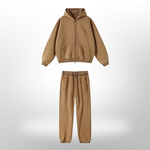 Econex-Survêtement de sport 2025 de haute qualité, personnalisé, délavé à l'acide, avec capuche et pantalon de survêtement vintage, 100% coton - Product Image 2