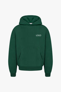 <b>Mens</b> Solid Dark Green Custom Logo <b>Pullover</b> Hoodie and Matching Jogger Sweatpants Tracksuit OEM ODM Wholesale Apparel - Product Image 4